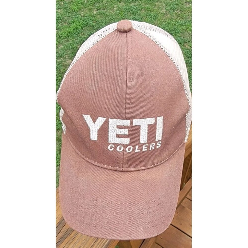 Yeti Coolers Trucker Hat Cap Brown Snapback Adjustable Mesh Embroidered - Picture 4 of 11